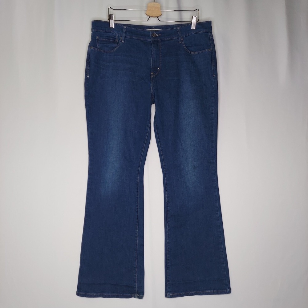Levis Strauss 515 Bootcut Jeans Womens 16 Blue Cotton Stretch Denim